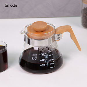600Ml Theemaker Waterkoker Brouwer Koffieserver Glazen Koffiepot Met Houten Handvat - Product Image 3