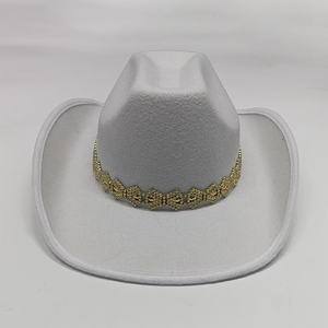 Sombrero Vaquero Rojo con Banda de Diamantes de Imitación, Sombrero de Fibra Modal Transpirable para Mujer, Protección Solar, Color Sólido, No Plegable - Product Image 3