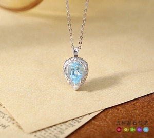 Collier pendentif en argent 925 vintage avec cristal taille poire 7*9mm, délicat, pour femme, motif goutte d'eau en relief, bijoux en pierre naturelle de créateur - Product Image 2