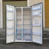 Réfrigérateur BCD-570 à double porte, 220V, couleur argent, grande capacité, refroidissement par air, sans givre, panneau en acier inoxydable, R600a, pour la maison et l'hôtel