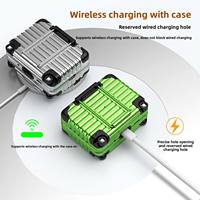 Étui de protection pour écouteurs AirPods Pro 3 2, style valise avec roulettes et fonction de support verrouillable, compatible Airpods 4