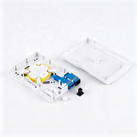 Boîtier terminal fibre optique FTTH 2 cœurs, 2 ports adaptateur SC, boîtier de raccordement intérieur, panneau frontal pour épissure de réseau CATV et haut débit