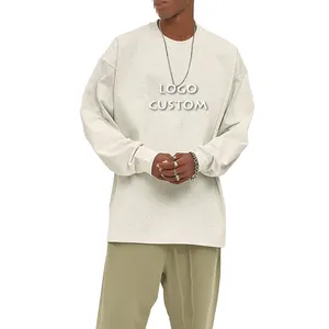 Otoño Invierno algodón pesado 305G camiseta suelta de manga larga 12 colores Europa América estilo Oversize Sport camisetas para hombres