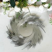 Assiettes de présentation jetables en plastique écologique or et argent de 13 pouces, motif tourbillon irrégulier, pour la restauration en gros, les dîners et les mariages