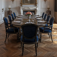 Table et chaises de salle à manger longues en marbre, style luxe moderne, 16 places, table de banquet haut de gamme pour villa, sur mesure