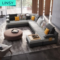 Linsy Hiện Đại Cổ Điển U Shape Sofa Set Đồ Nội Thất 5 7 8 9 10 11 Ghế Bọc Vải Ghế Sofa Phòng Khách 996