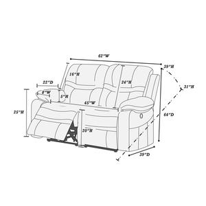 Sofá reclinable de Metal contemporáneo DB, 1 pieza, sofá azul pizarra para sala de estar, muebles reclinables de movimiento de cuero sintético transpirable - Product Image 6