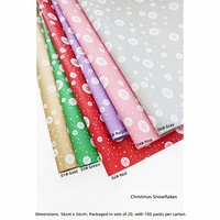 Papier d'emballage pour fleurs coréen imperméable, imprimé flocons de neige de Noël, papier d'emballage pour bouquets, fournitures pour fleuristes, vente en gros