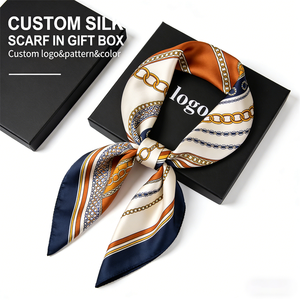 Custom 100% <strong>Silk</strong> Printed Square <strong>Scarf</strong> Luxury Gift Box Packing Premium Gifting Accessory for <strong>Women</strong> <strong>Scarves</strong> Wholesale - Product Image 1
