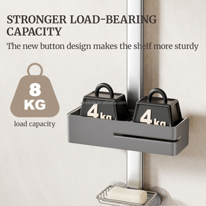 Étagère d'angle murale étanche en aluminium WIREKING pour salle de bain, avec 3 paniers en acier inoxydable - Product Image 5