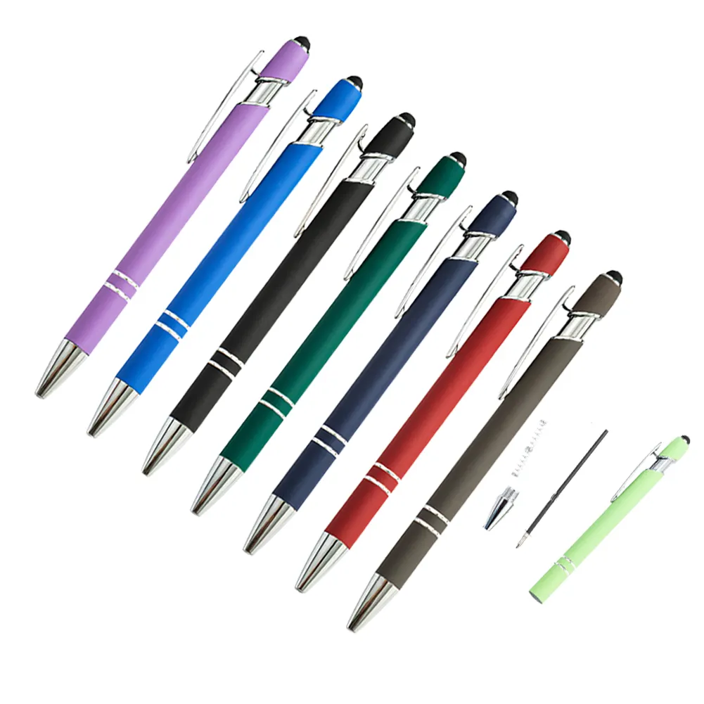 Dokunmatik ekranlar için yeni varış Stylus kalem tükenmez kalem yazma yumuşak gül altın parçaları ile dokunmatik Stylus Metal tükenmez kalem