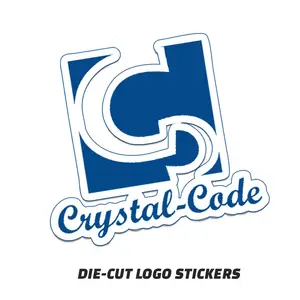 Yüksek kaliteli kristal kod etiketleri kişiselleştirilmiş Logo vinil öpücük kesim çıkartmalar özel hizmet Uv geçirmez kalıp kesim Sticker baskı