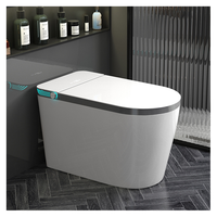 Toilette intelligente en céramique Grey Edge, nettoyage automatique, toilette intelligente japonaise haut de gamme avec télécommande, cuvette de toilette intelligente