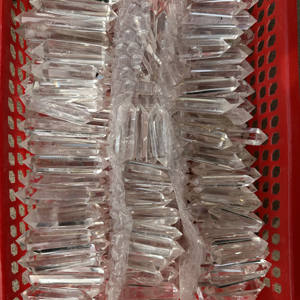 Torre de varita de cristal de cuarzo transparente de alta calidad, estilo Feng Shui, decoración espiritual de piedra terminada de doble punto transparente Natural - Product Image 2