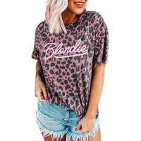 Calvera — t-shirt pour femmes, à manches courtes, doux et décontracté, imprimé léopard,