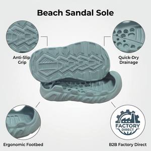 Suola per sandali da spiaggia 5+3 antiscivolo, resistente all'acqua, con fori di drenaggio, personalizzabile OEM, unisex, taglie 22-38 - Product Image 5