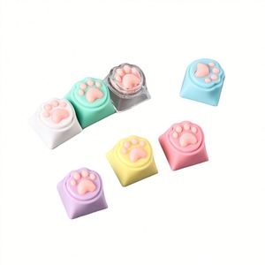 Lot de touches de clavier artisanales en silicone, mignonnes, pastel, pour clavier mécanique, toucher doux, nouveauté, cadeau de bureau - Product Image 5