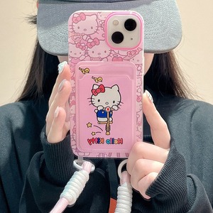 Ốp điện thoại iPhone 13, 14, 15 họa tiết <span class=keywords><strong>Hello</strong></span> <span class=keywords><strong>Kitty</strong></span> dễ thương, họa tiết ca rô hồng ngọt ngào phong cách Nhật Bản và Hàn Quốc - Product Image 3
