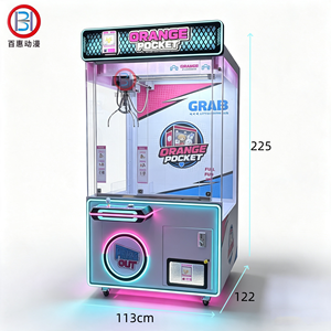 Machine de jeu d'arcade grue à griffes en métal LED cyan et magenta pleine taille avec interface anglaise pour centre commercial et divertissement familial - Product Image 2