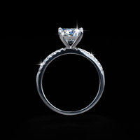Bague de mariage en argent sterling S925 avec moissanite carrée taille princesse VVS couleur D 1 CT 2 CT pour femme, vente en gros