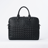 Porte-documents en cuir véritable de luxe pour homme, personnalisé et gaufré, sacoche d'ordinateur portable 15,6 pouces, sac messager d'affaires à bandoulière