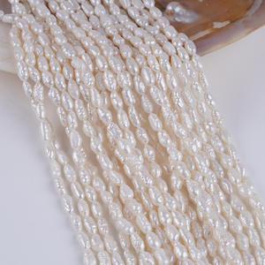 Collares de Perlas de Agua Dulce Naturales al por Mayor, de 4-5 mm, Blancas y Rosas, Perlas de Río Recicladas, Materiales Semiterminados para Joyería DIY - Product Image 4