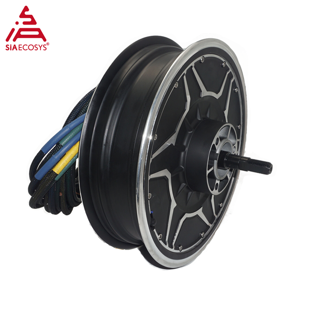 QSMOTOR New QS268 6000W 12*3.0inch V5 72V 130kph Double Axle 300N.m Max Torque BLDC Hub Motor for Electric Motorcycle