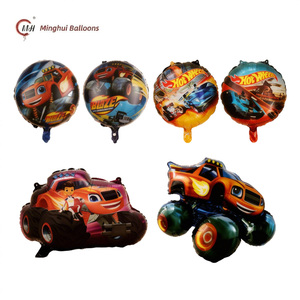 Globos de Mylar con Licencia de <span class=keywords><strong>Blaze</strong></span> <span class=keywords><strong>and</strong></span> <span class=keywords><strong>the</strong></span> <span class=keywords><strong>Monster</strong></span> Machines de Hot Wheels, Redondos de Doble Cara y con Forma de Camioneta Monstruo - Product Image 1