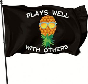 Bandera de Jardín con Diseño de Piña Invertida, 3x5 Pies, Duradera, 100% Poliéster, para Decoración de Interiores y Exteriores - Product Image 3