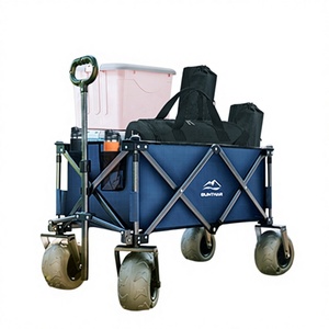 Premium Heavy Duty <strong>Folding</strong> <strong>Wagon</strong> Cart With TPU Inflatable Wheel Outdoor Collapsible Utility Cart For Camping <strong>Beach</strong> Picnic Hiking - Product Image 2