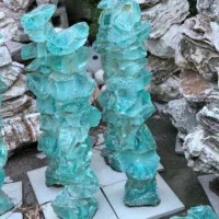 उद्यान सजावट seiryu पत्थर समुद्र के नीले ग्लास चट्टानों स्तंभ