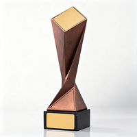 Trofeo de Resina Personalizado OEM ODM, Trofeo de Metal con Base de Mármol Negro para Regalo de Ceremonia Anual de la Empresa