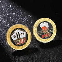 Pièce de monnaie commémorative personnalisée 9/11, impression UV, relief 3D, émail, médaille commémorative, vente en gros, commande en vrac, directement de l'usine