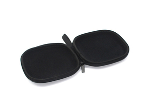Étui de transport pour écouteurs en EVA imperméable avec doublure en velours PU, coque rigide, mini pochette de rangement antichoc portable avec fermeture éclair, noir - Product Image 5