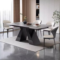 Table à manger moderne pliable et rétractable en métal, vente en gros d'usine, mobilier de maison pour appartement, capacité 8 personnes