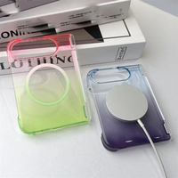 Coque de téléphone en PC rigide transparente de luxe à dégradé de couleurs 18Fold pour iPhone DUO 18 Fold 18Ultra avec protection magnétique de la charnière