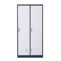 Armoire de rangement métallique durable pour personnel, armoire de bureau en acier à 2 portes, armoire de rangement pour employés avec serrure à clé