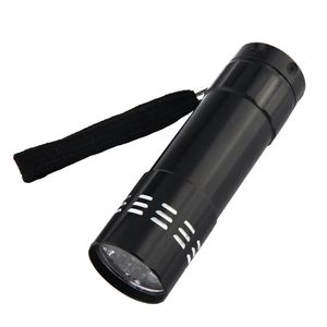 9 LED <b>UV</b> Flashlight Aluminum Body 50LM 395nm Black Light Mini <b>Torch</b> with AAA Batteries Portable Hiking Survival Tool - Product Image 1