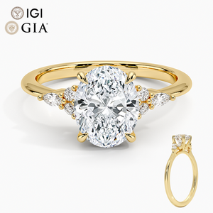 工場カスタムIGI認定VVS CVDラボグロウンダイヤモンド14K 18Kゴールドオーバルカット婚約指輪結婚指輪1～5カラット3/4カラット - Product Image 1