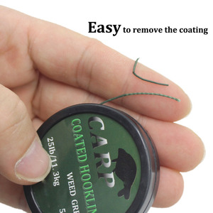 5M Enduit Crochet Lien 25 35 LB Tresse HookLink Skinlink <span class=keywords><strong>Semi</strong></span> <span class=keywords><strong>Rigide</strong></span> Cheveux Rig Brème Tench Grossier Carpe Ligne De Pêche - Product Image 3