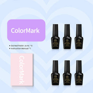 Set de Esmaltes de Uñas en Gel <span class=keywords><strong>Pastel</strong></span>, 6 Colores Incluyendo <span class=keywords><strong>Azul</strong></span> Bebé, Secado con Lámpara UV LED, Botella de 1 kg con Certificación MSDS, No Tóxico - Product Image 3