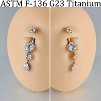 Pendientes de titanio G23 ASTM F136 con circonita talla Asscher y engaste de garra en forma de hoja para cartílago, uso diario, estilo punk, regalo de boda o compromiso para niños