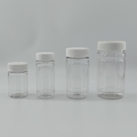 PET80ml botol plastik farmasi berbentuk bambu kecil dan halus digunakan untuk mengisi kapsul