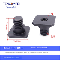 Kit d'adaptateur universel à filetage 1/4 pour griffe porte-accessoire, en alliage d'aluminium, avec écrous de blocage pour trépied d'appareil photo, support de micro, studio photo