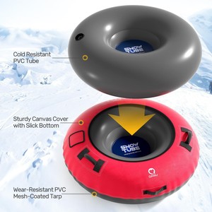 Tubo de Nieve Inflable Resistente con Fondo Duro para Niños y Adultos, Trineo de Esquí de Invierno, Deporte al Aire Libre con Cubierta de Nailon - Product Image 4