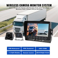 Monitor de Video LCD de 7 Pulgadas para Vehículos, Kit de Cámara de Reversa para Camioneta, Autobús, RV, DVR AHD de 1080P, Sistema de 2 Canales