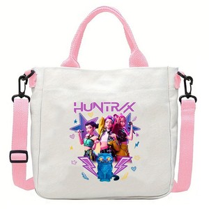 สินค้าใหม่สำหรับเด็กผู้หญิงนักล่าปีศาจ: กระเป๋าสะพายข้างผ้าแคนวาสน้ำหนักเบาพิมพ์ลายการ์ตูนอนิเมะ/กระเป๋าสะพายไหล่ - Product Image 4