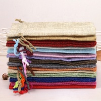 Sacs en toile de jute réutilisables, mini, colorés, personnalisés, à prix d'usine, pour cadeaux, cosmétiques, bijoux, avec cordon de serrage