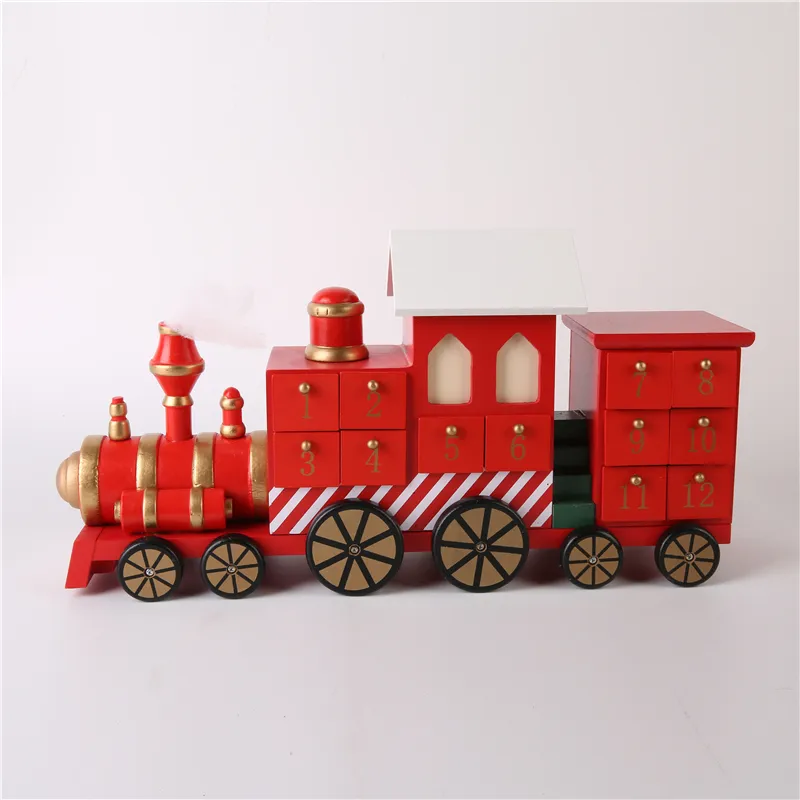 Home Table Decor Christmas Advent Calendar Christmas Wooden Advent Calendar Train Wood Truck