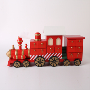 Calendrier de l'Avent en bois naturel écologique Chiding Unique, couleur naturelle, train, camion, décoration de la maison, 42x10x12cm - Product Image 2